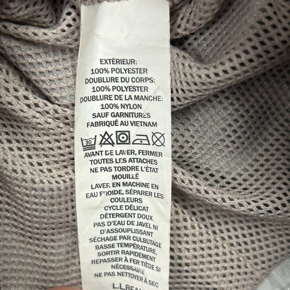 LL Bean Women's XL PET Jacket Long Sleeve Gray Two Tone Windbreaker Full Zip - Picture 8 of 12
